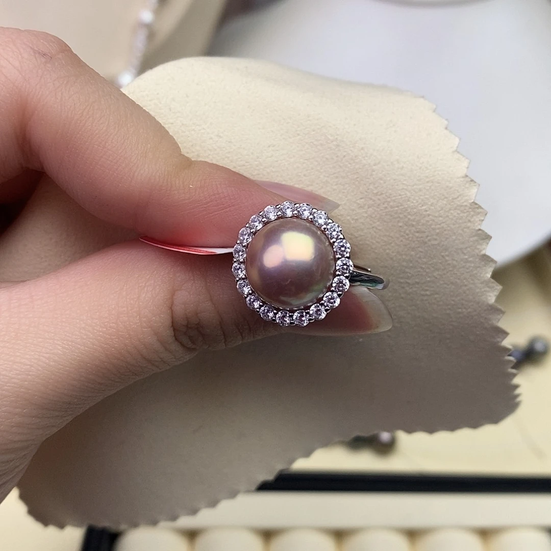 淡水珍珠戒指银S925镶嵌