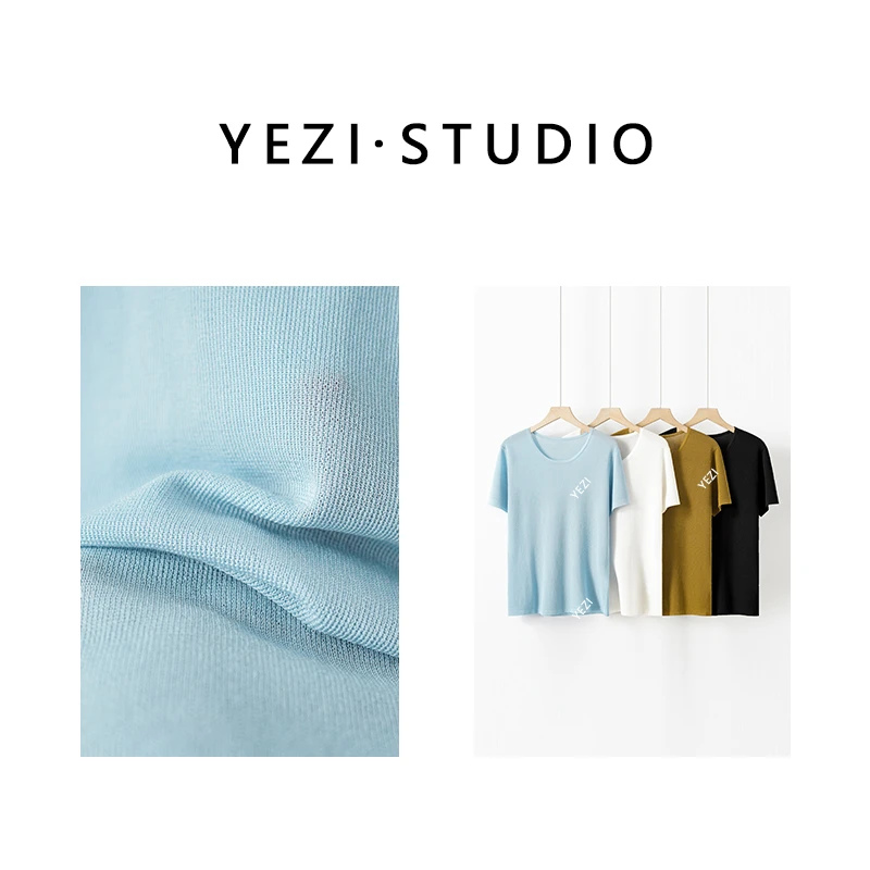 【基础灵魂】日本三醋酸纱线16针简约廓形兰精天丝针织T恤25222002