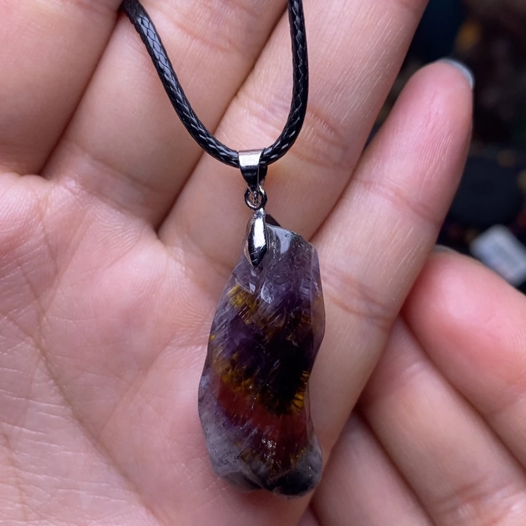 水晶A023极光四色吊坠未镶嵌