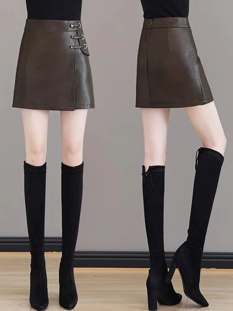 梅（直播间贴号拍非图片款）气质显瘦高腰时尚包臀秋冬时尚韩版短裙