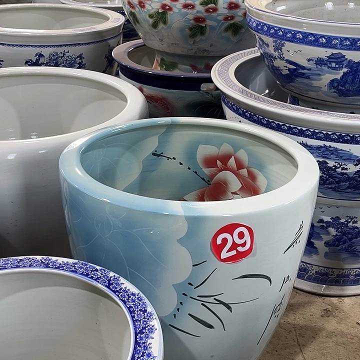 魯***風景德镇陶瓷鱼缸艺术