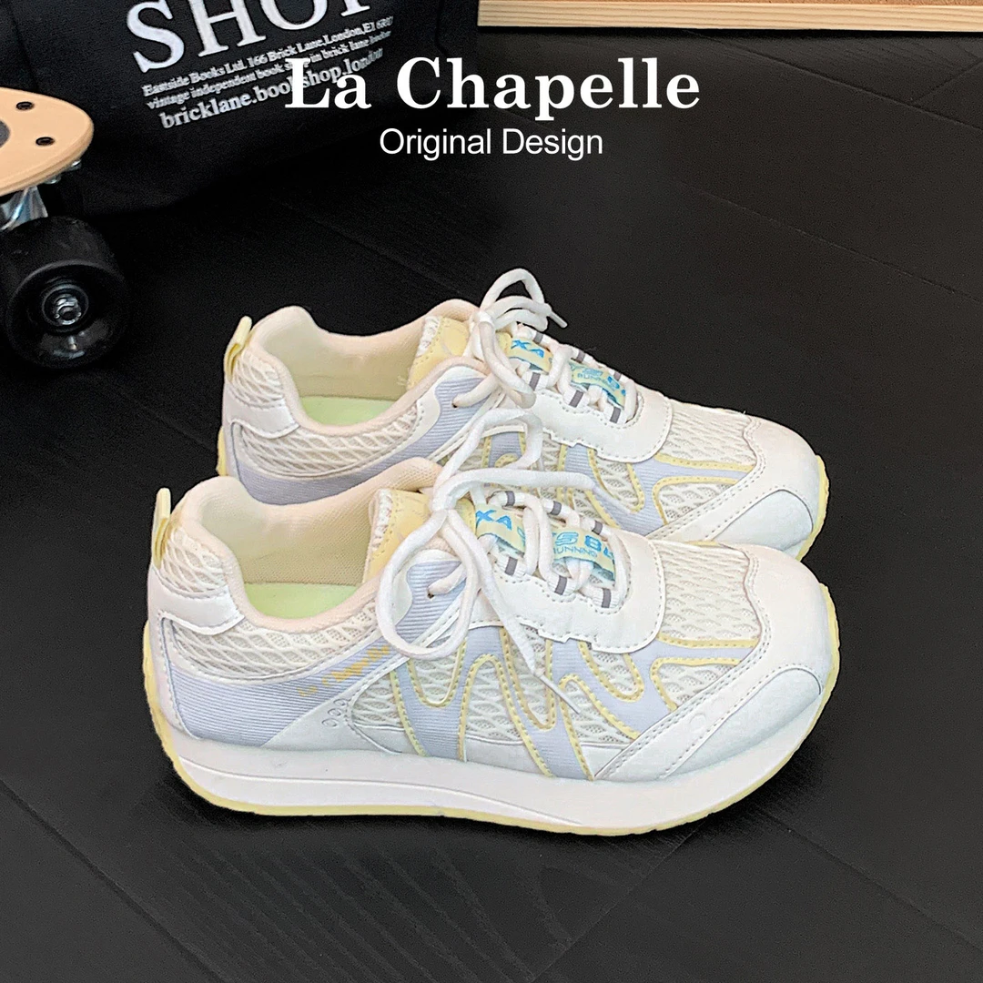 拉夏贝尔韩版小白鞋女2025夏季新款透气鞋子女ins潮牌百搭运动鞋