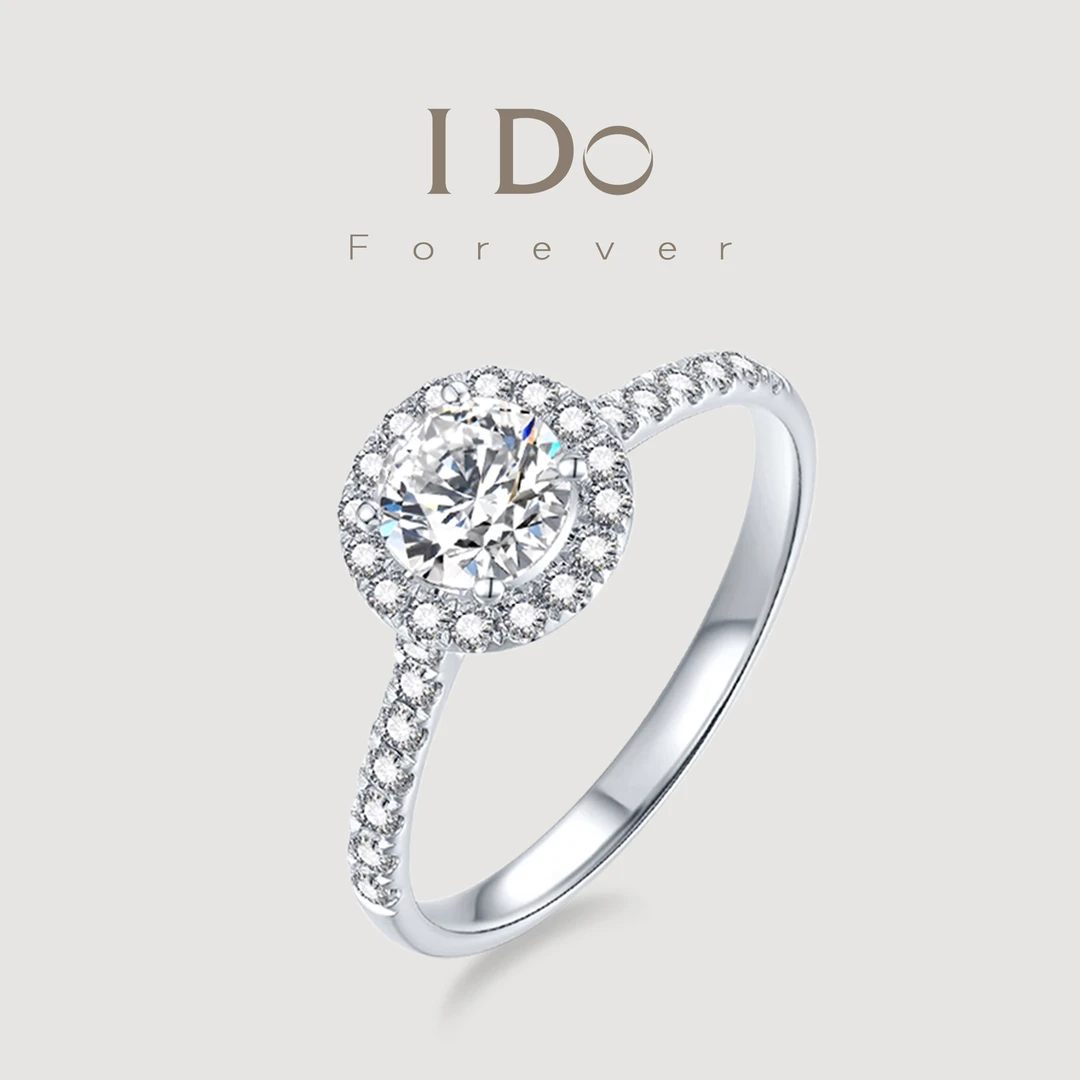 I Do FOREVER 实验室培育钻石璀璨星云钻戒-围镶满钻求婚订婚戒指