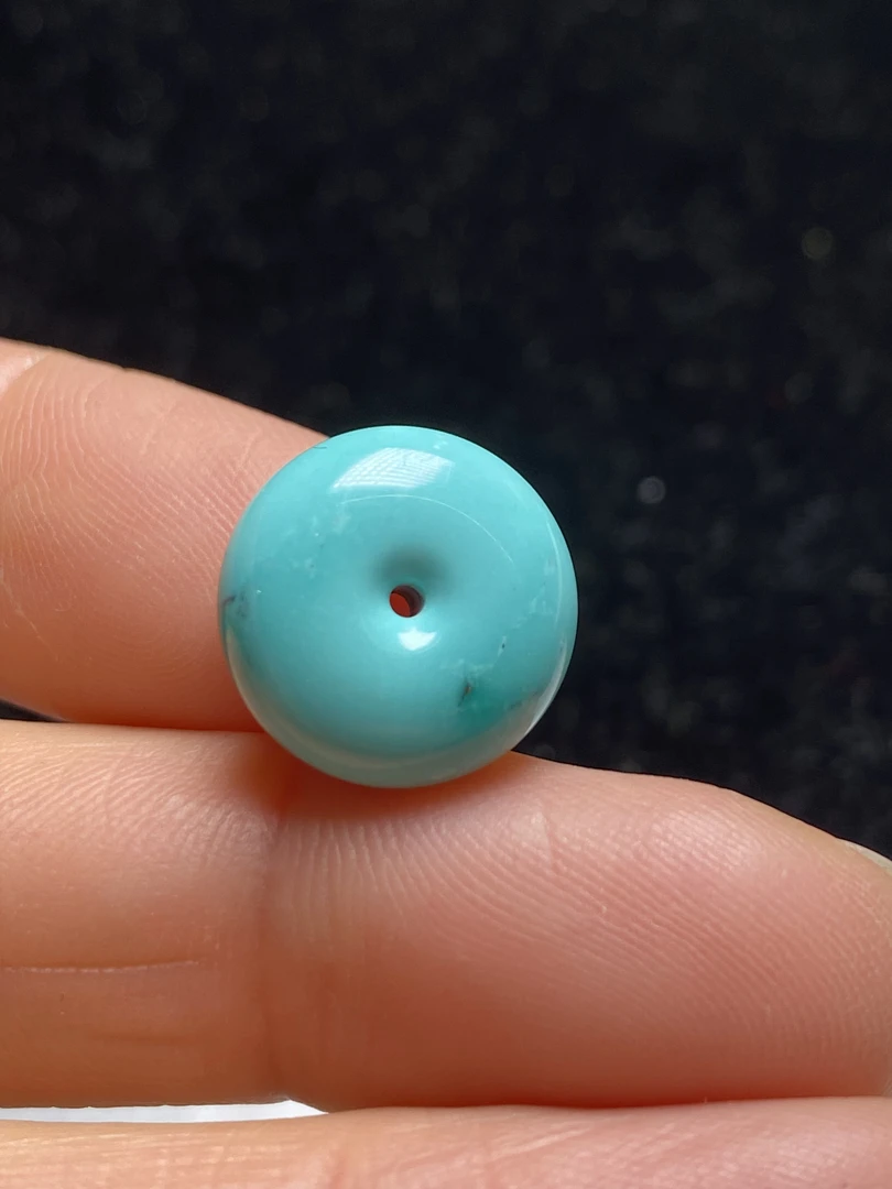 精品原矿绿松石玉化料平安扣项链吊坠挂坠儿