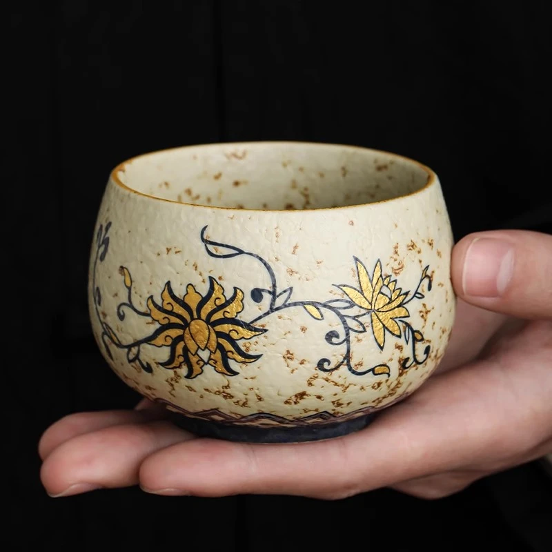 陶瓷青花火石红茶杯主人杯高档陶瓷茶杯单杯个人专用大容量品茗杯