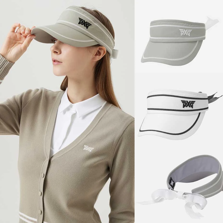 P家高尔夫女士可拆丝带空顶帽/宽大帽檐防晒显脸小/无顶/速干透气