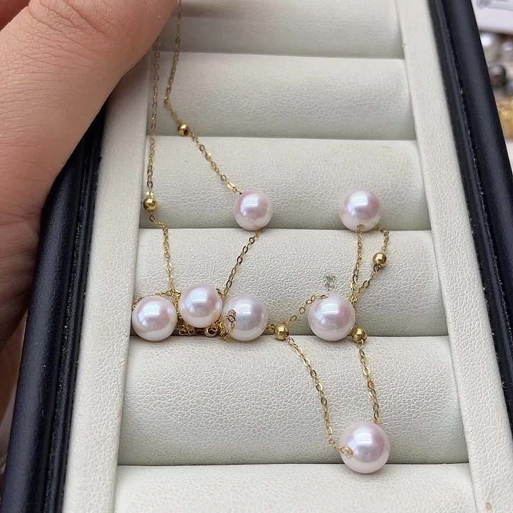 海水珍珠18K金镶嵌项链