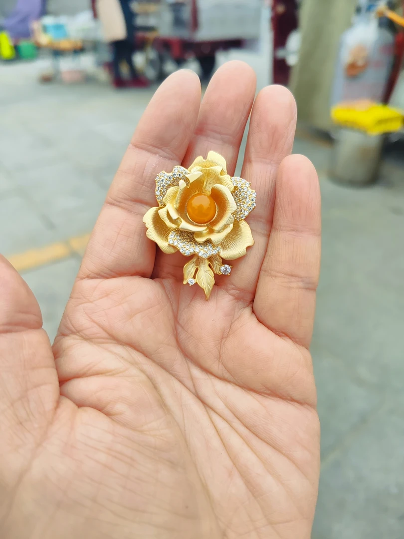 蜜蜡胸针设计款开播福利