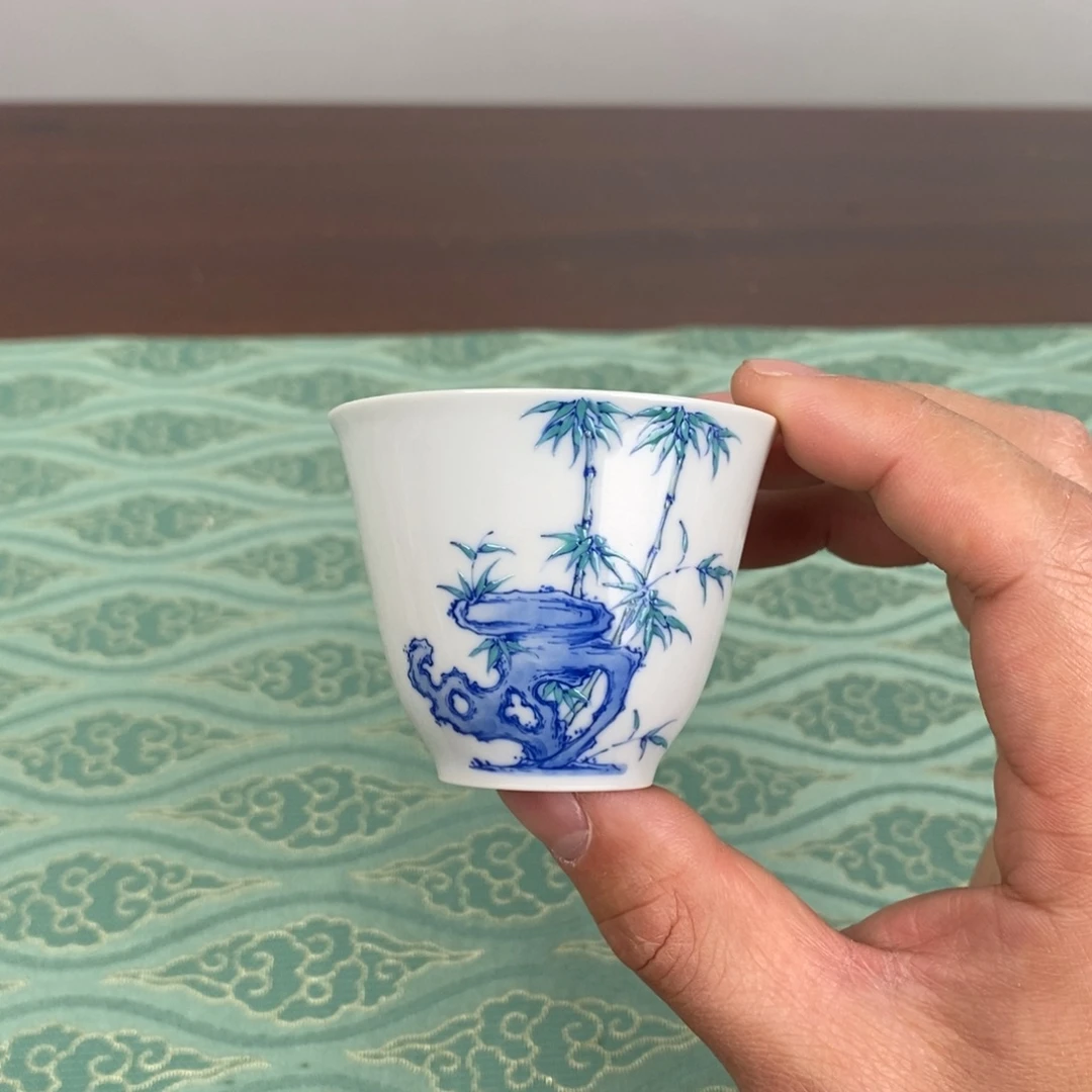 斗彩竹石品杯60ml