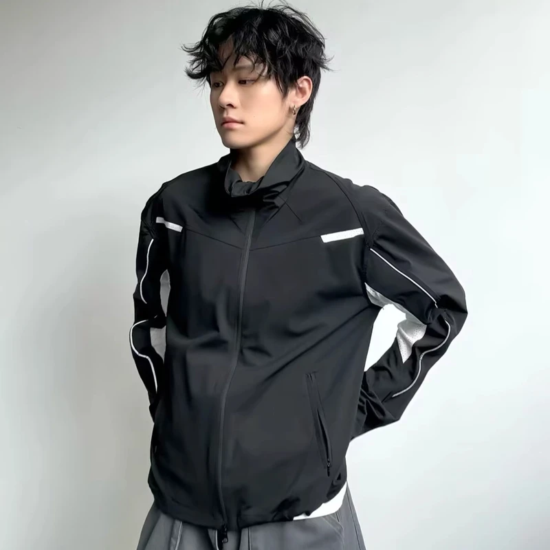 2025户外凉感透气拼接立领运动防晒服男士防晒衣钓鱼休闲夏季薄款