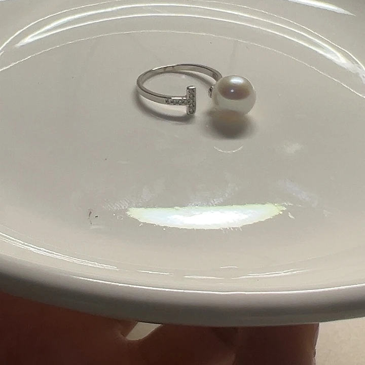 戒指淡水珍珠银S925镶嵌
