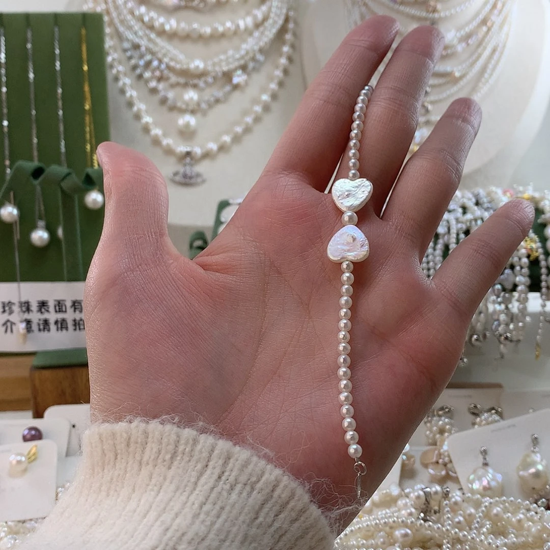 银S925镶嵌淡水珍珠手绳