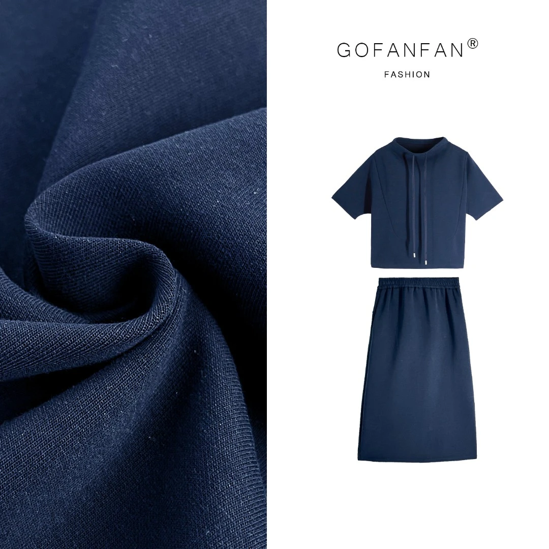 GFF STUFIO【悠享日常】时髦精宽松插肩款早春设计半身裙套装