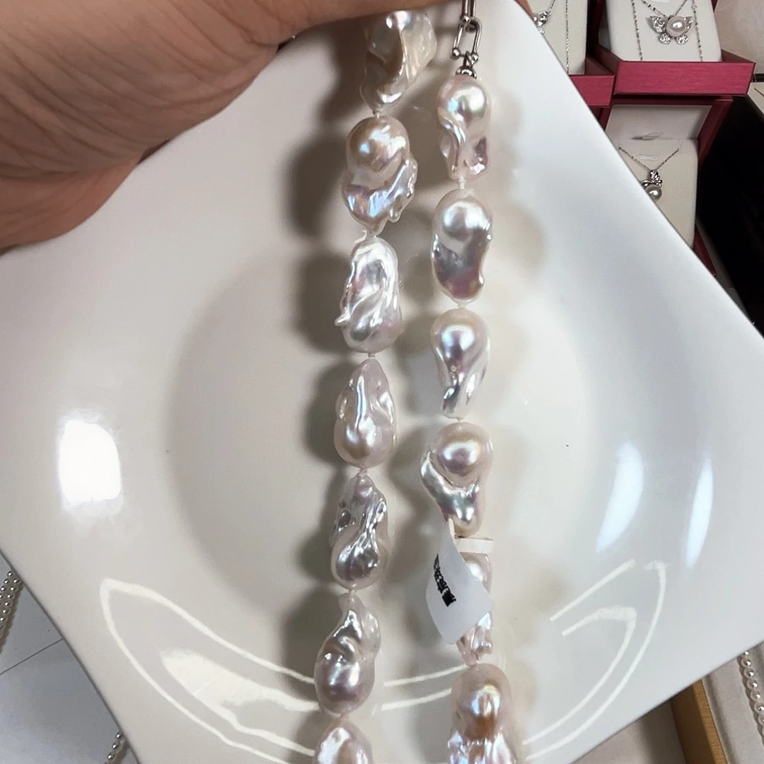 淡水珍珠银S925镶嵌颈饰