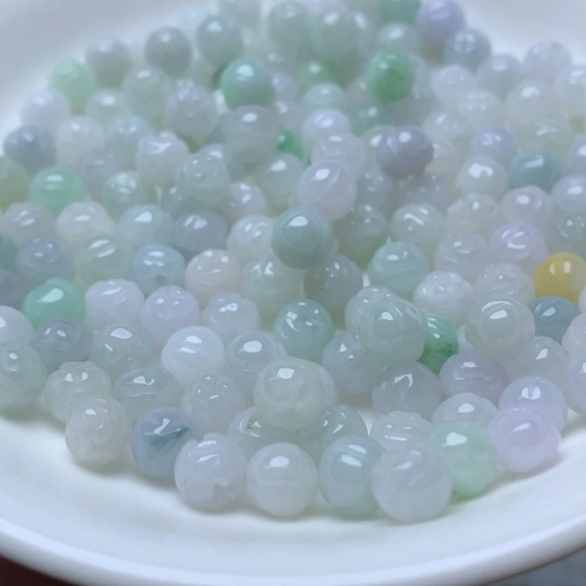 【闪购商品】未镶嵌手链翡翠卡6.3冰莲花珠30个