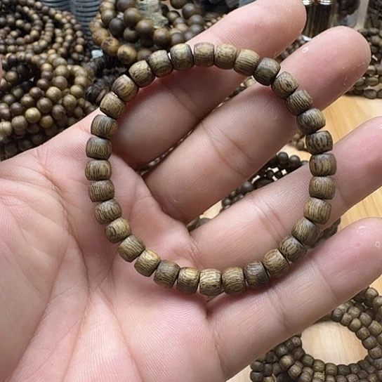 沉香碎屑沉香单圈苹果珠06mm