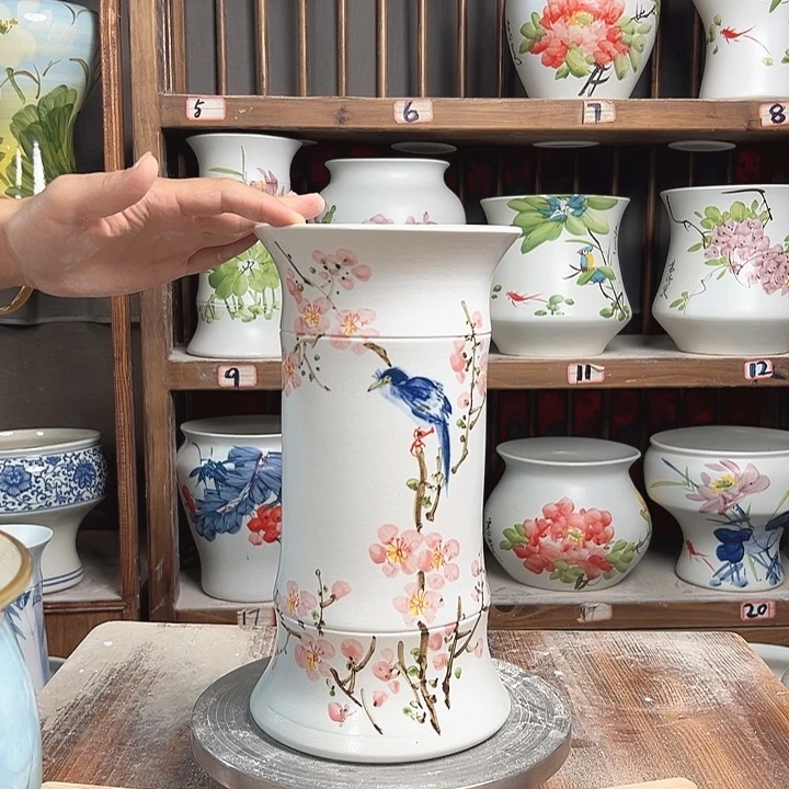 摆件竹子高29梅花喜鹊新款陶瓷陶瓷陶瓷