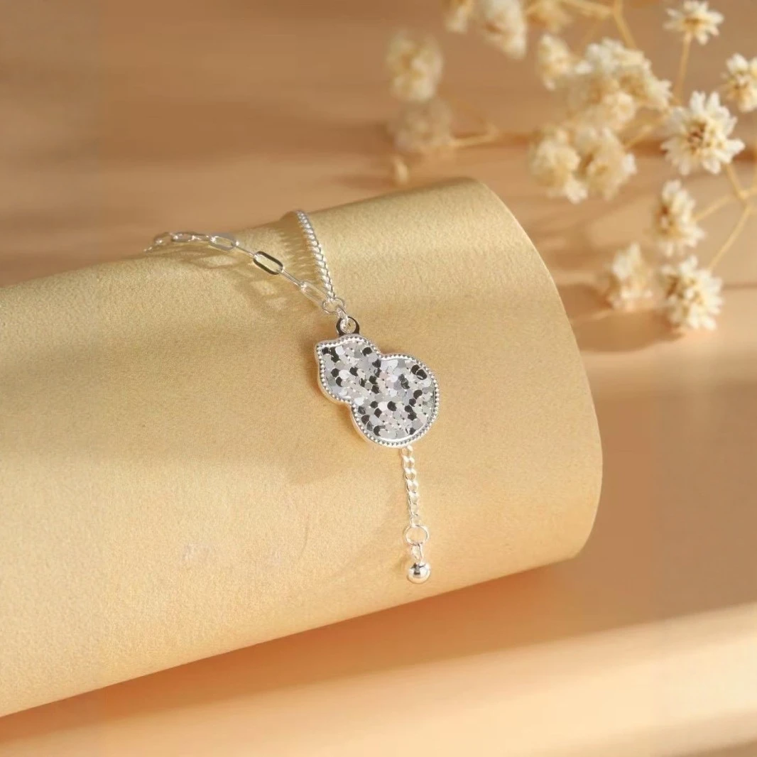 吊坠足银 老凤祥款式足银999纯银碎碎冰项链新中式国风精致时