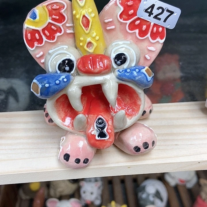 摆件慈****对直播间手工陶瓷摆件427
