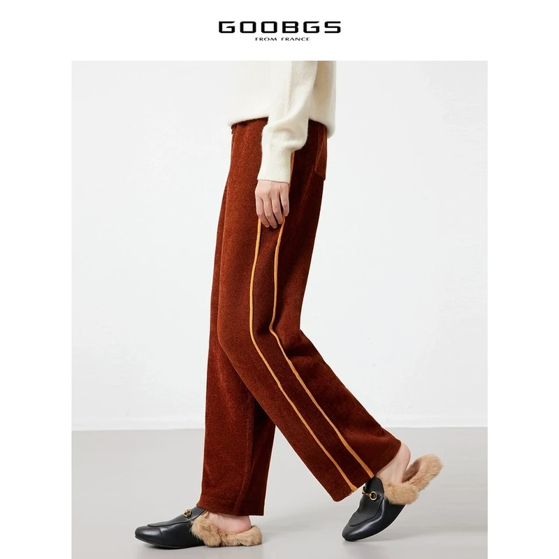 谷邦GOOBGS 拼色设计感宽松长裤 G2491190