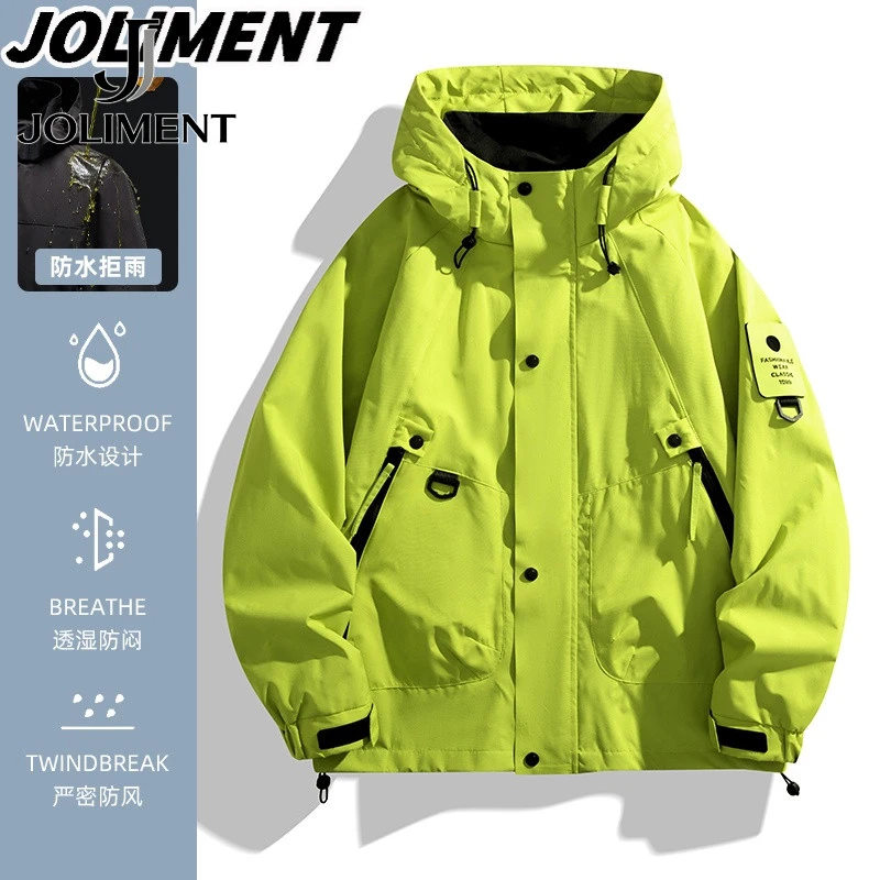 JOLIMENT户外软壳冲锋衣男女新款春秋防风防水登山服宽松夹克外套