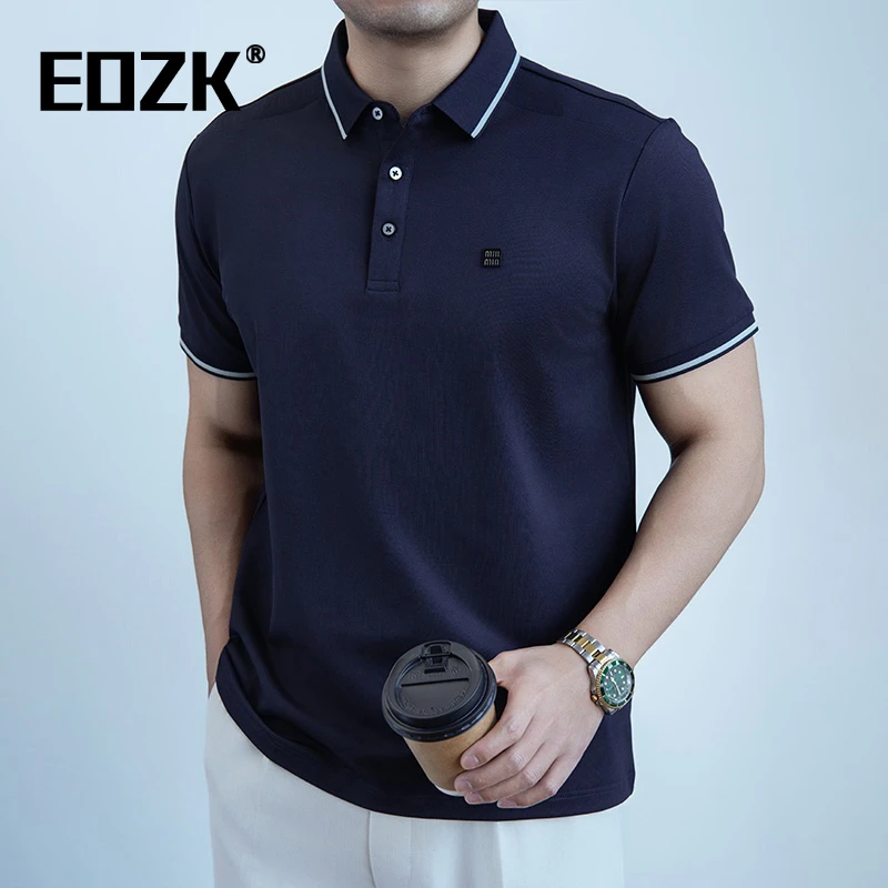 Eozk短袖polo衫男士2025年夏季新薄款翻领上衣休闲商务正装t恤男