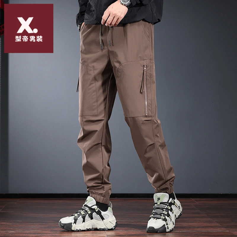 户外机能休闲裤男2025秋冬加绒潮牌宽松工装裤山系徒步运动束脚裤