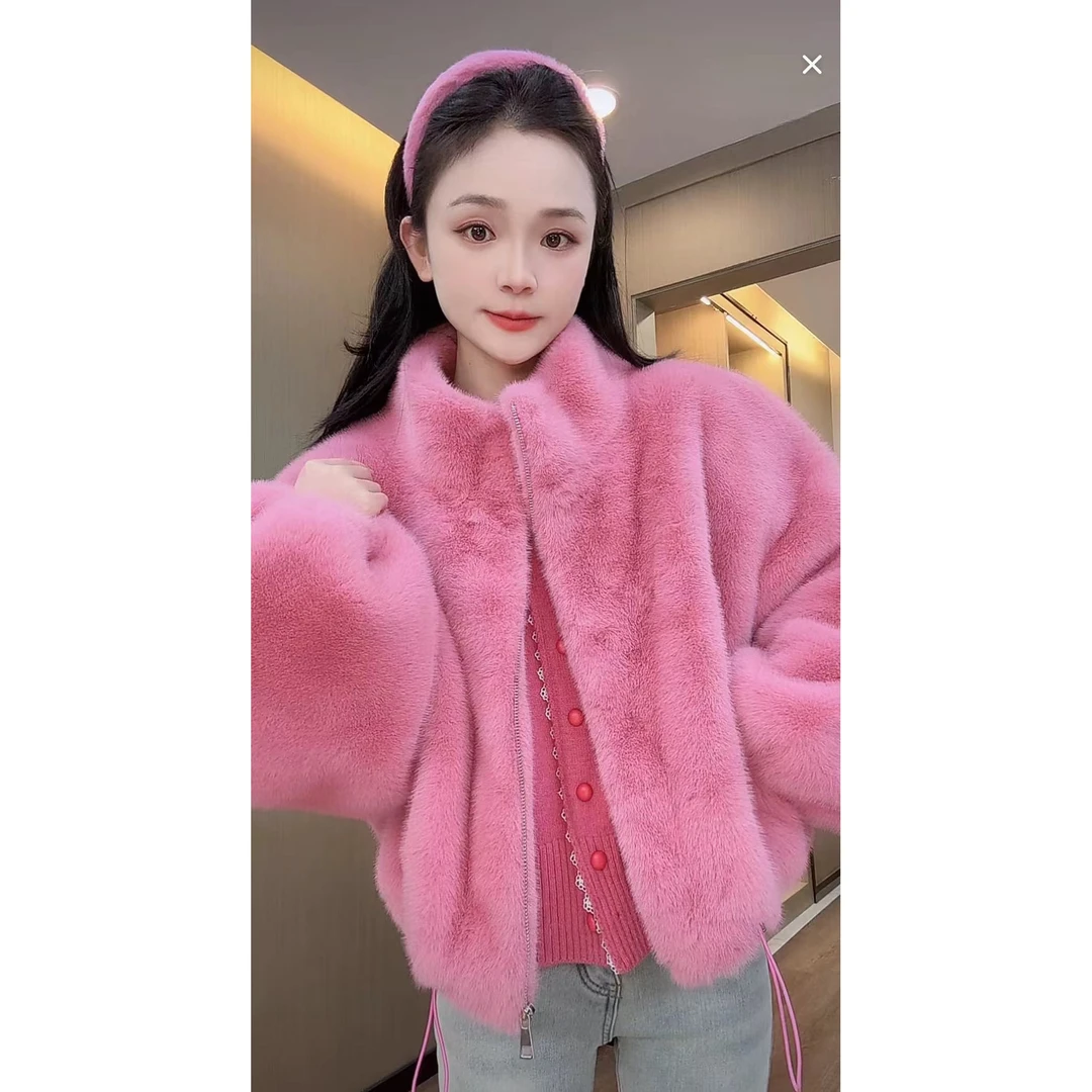 【秀宝女装】设计款甜美风高级感麂皮绒外套XB3635