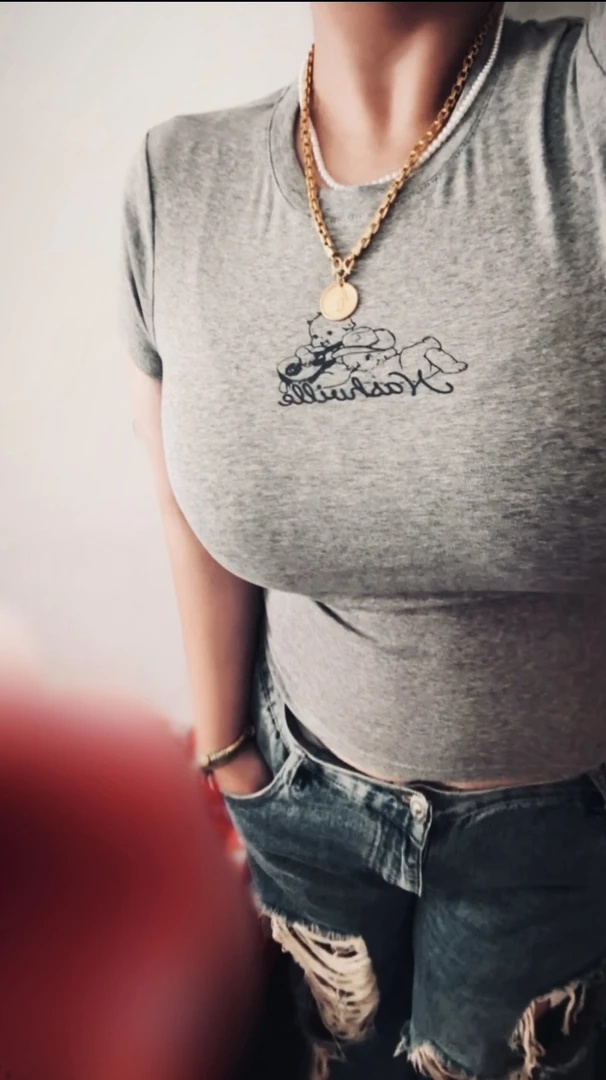 螺纹灰色高弹修身短袖