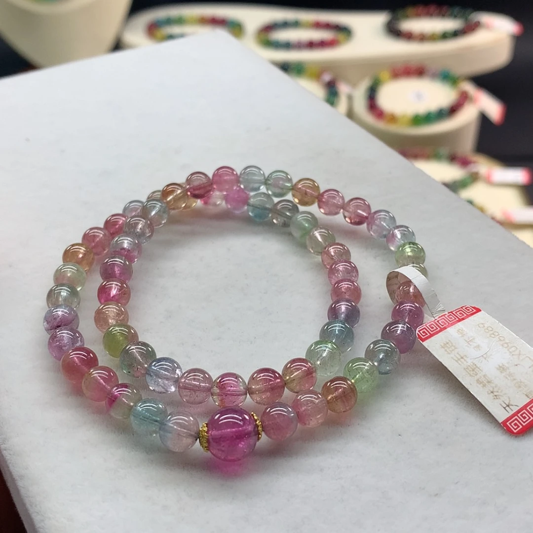 【闪购商品】手链未镶嵌碧玺碧玺西瓜多圈6.3