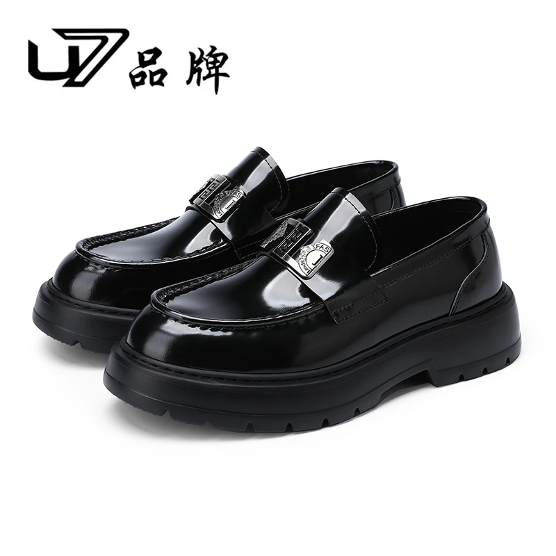 U7品牌男鞋 头层牛皮 皮鞋男款真皮高端轻奢男士休闲皮鞋