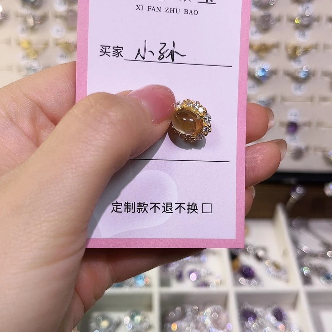 银S925镶嵌颈饰黄晶小****?珠宝