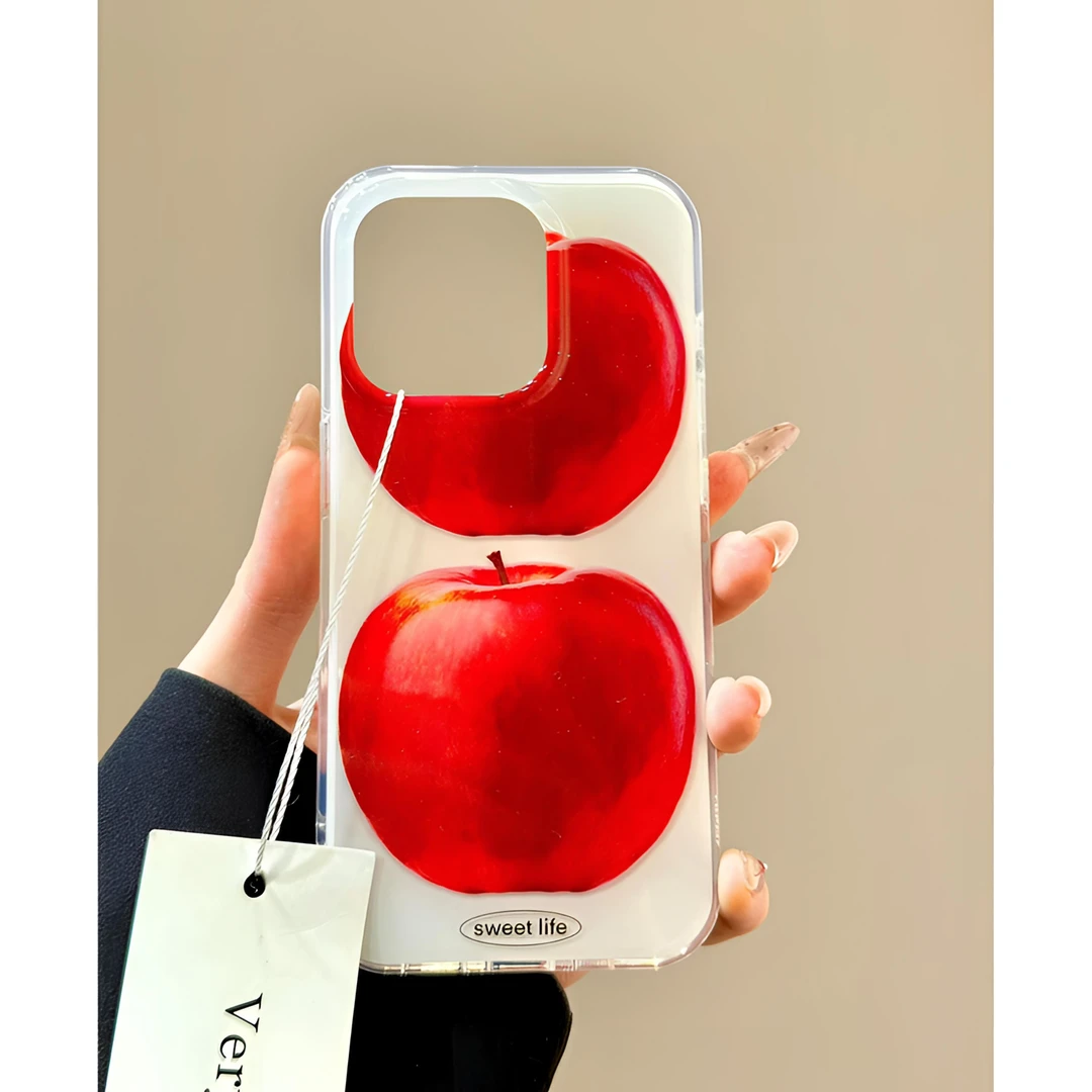 红色苹果适用iPhone16promax/15/1314手机壳16款保护套防摔12卡通