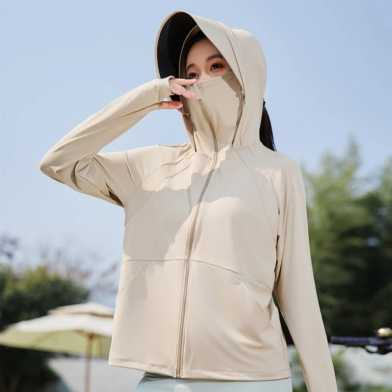 防晒衣女夏季2025新款宽松落肩薄外套透气户外骑车防紫外线防晒服