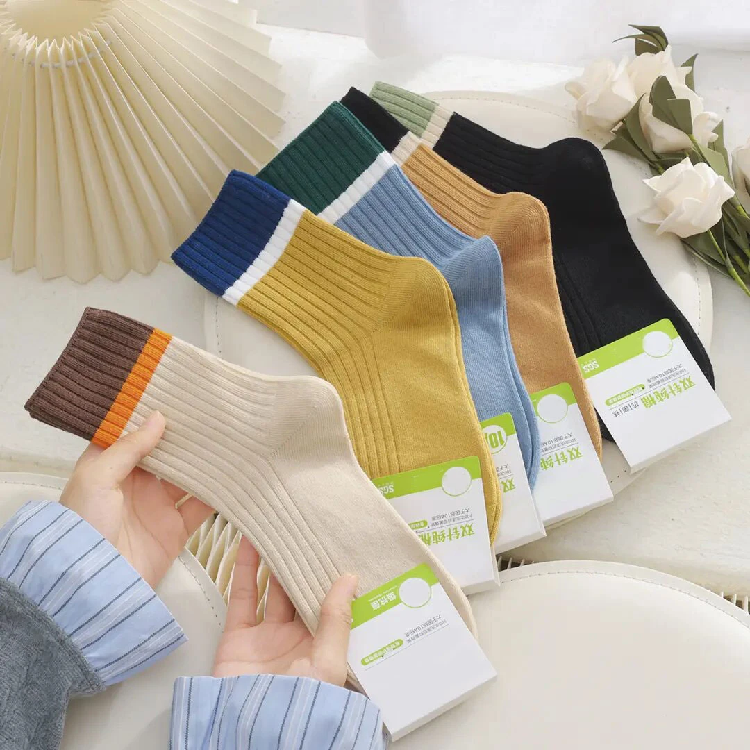 【买5送5双】袜子女士秋冬季中筒袜韩版高颜值时尚条纹潮流百搭长袜
