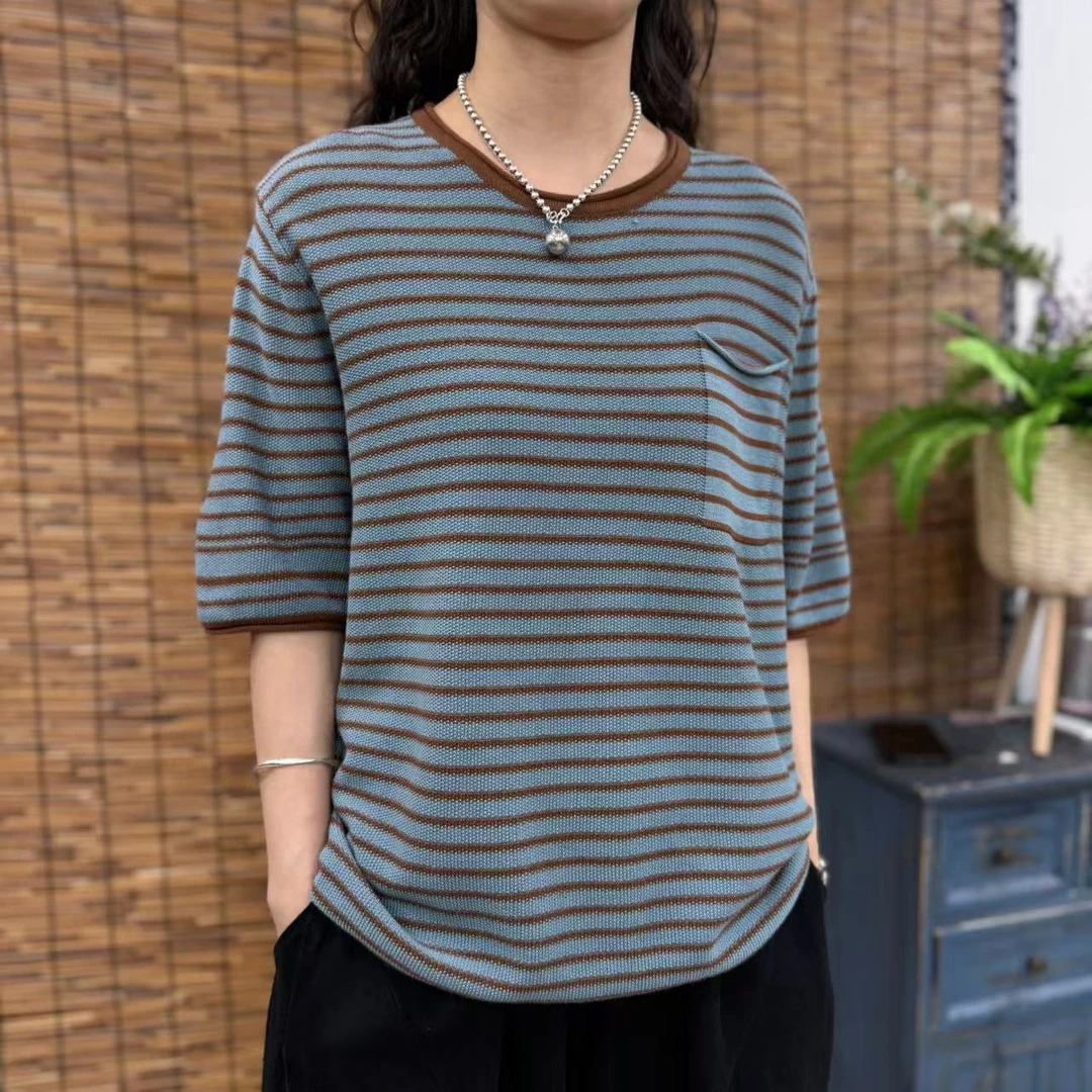 9742新款夏季休闲减龄碎花遮肉简约短袖T恤