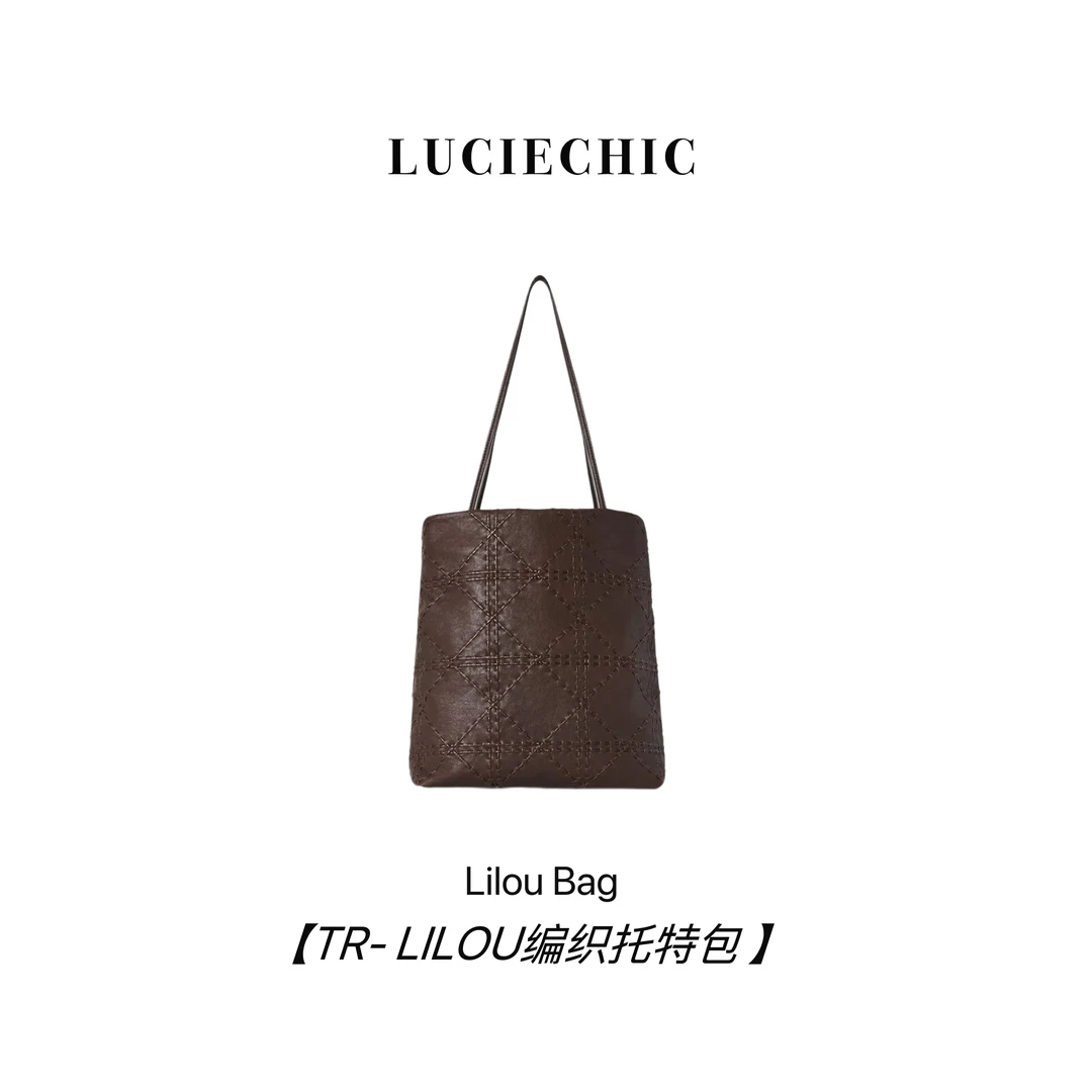 LUCIECHIC【TR-Lilou】进口原厂羊皮内里羊皮编织图腾真皮包