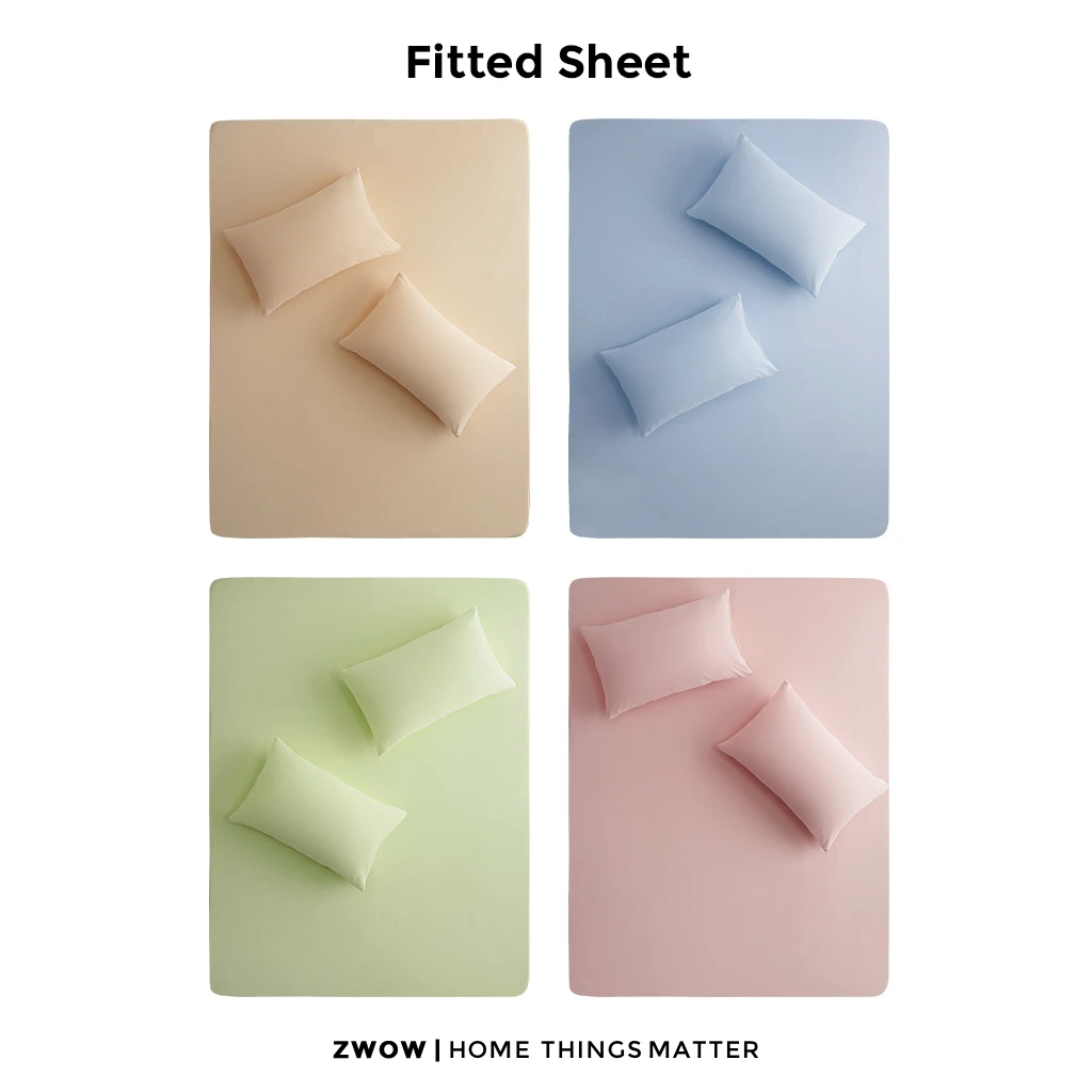 造卧zwow冰丝凉感夏季爽滑细腻床笠枕套3件套组合