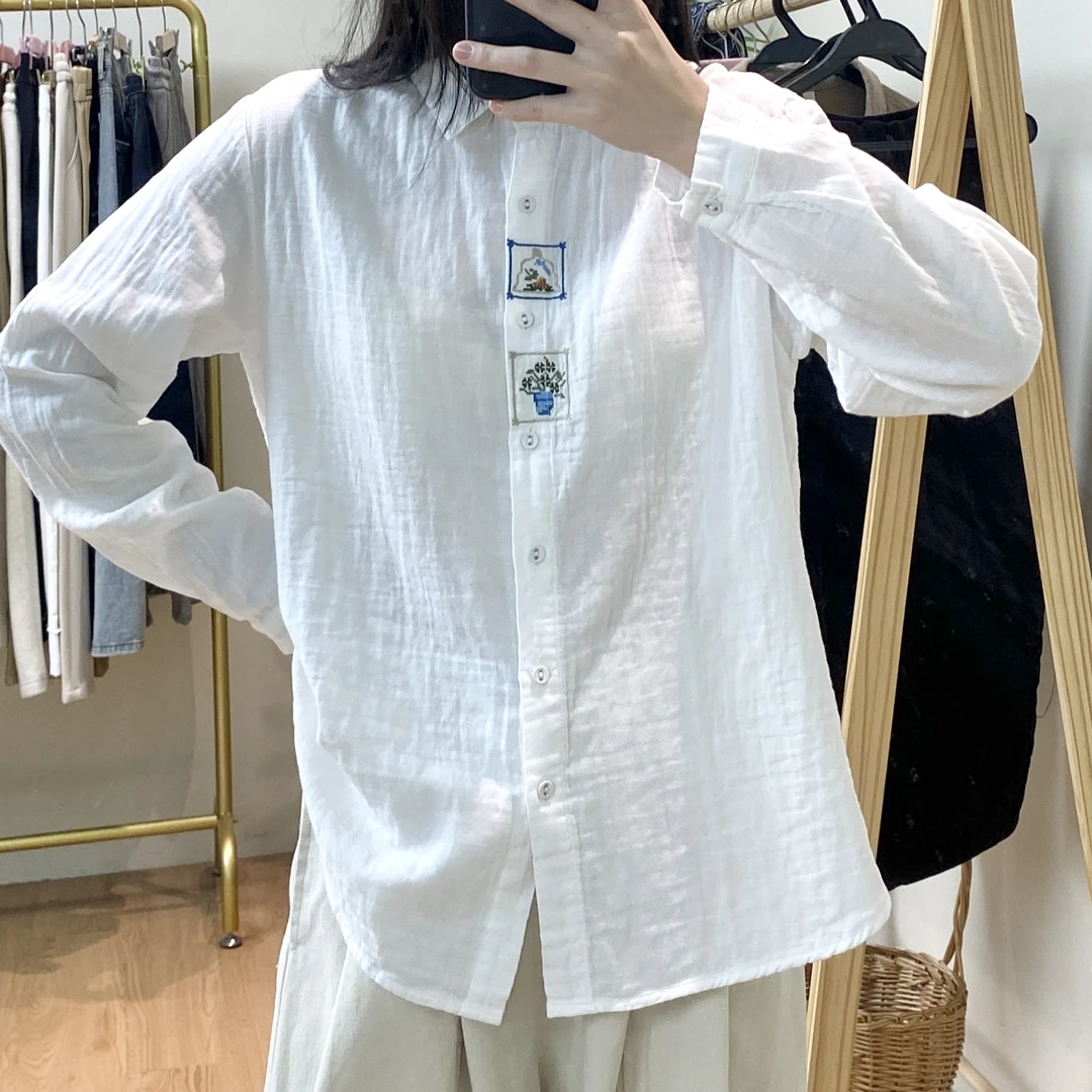 【刺绣翻领双层棉纱衬衫婴儿棉】9096