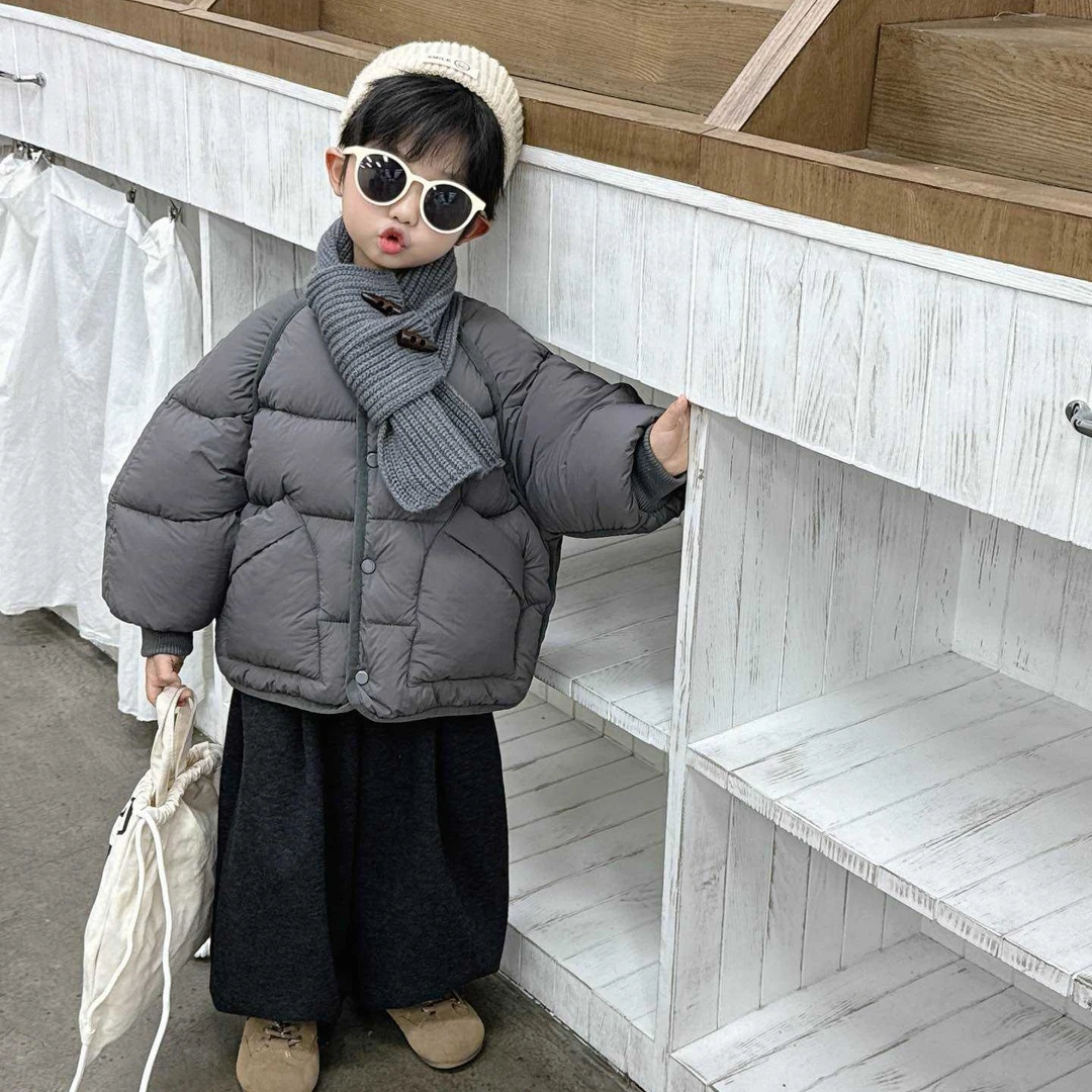 6B39。85219冬季带围巾棉服外套童装