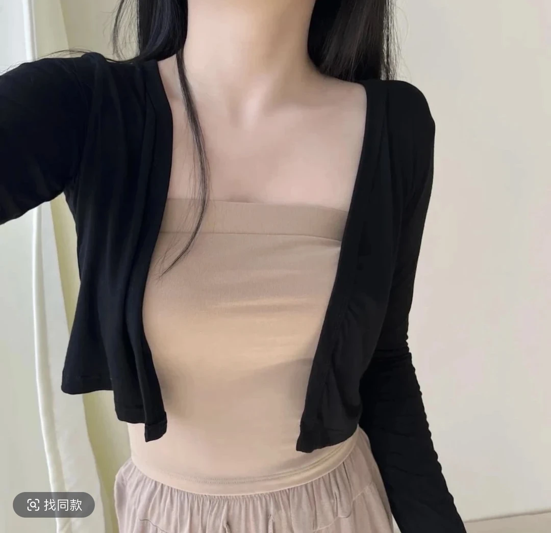 【百搭神器】开衫薄款防晒衫开衫女小外套早秋温柔气质纯色空调衫