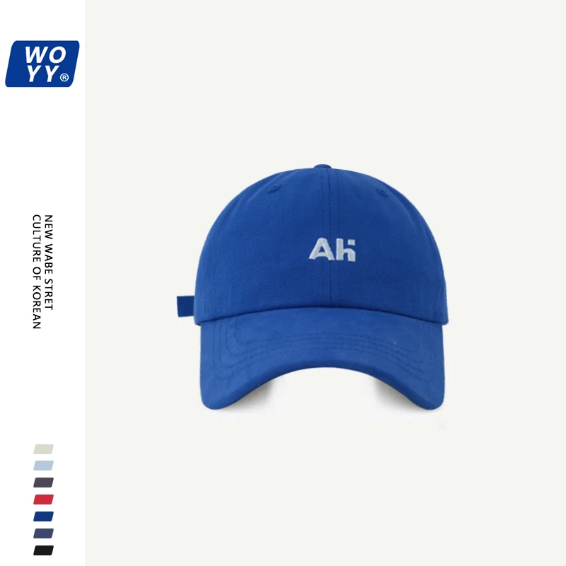 【哇喔咿呀】简约字母水洗软顶棒球帽子男女休闲时尚百搭显脸小韩版