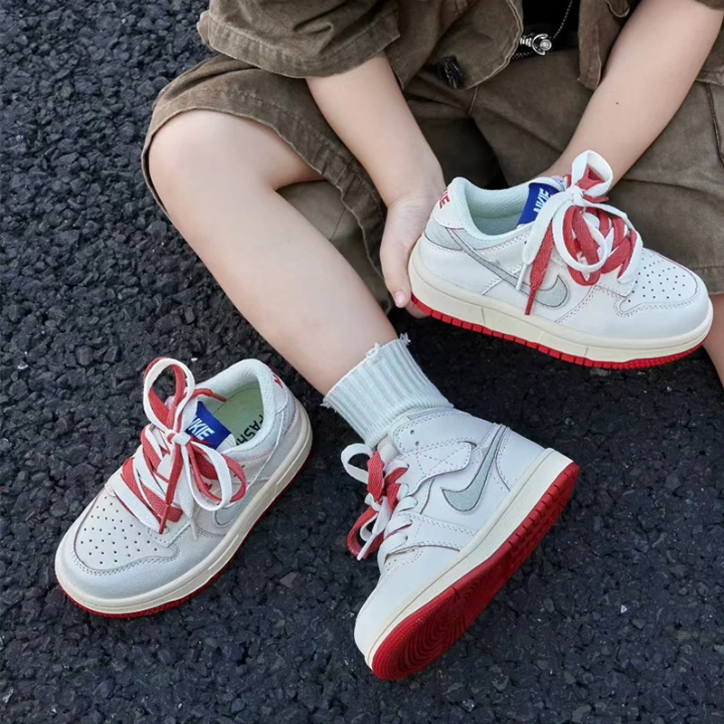 巴拉aj儿童运动鞋童鞋2025新款春秋季女童低高帮板鞋透气宝宝男童