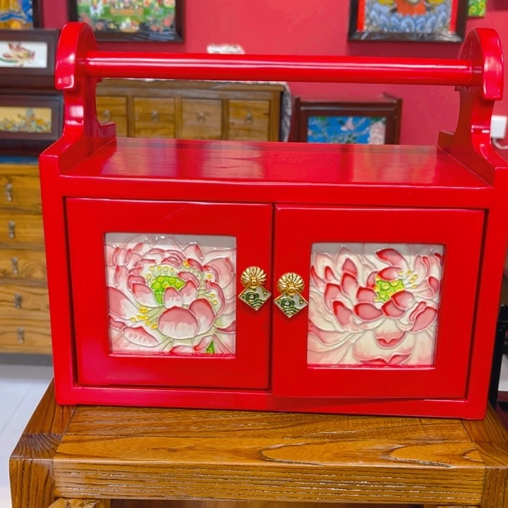 加大款瓷板画艺术作品提梁柜子