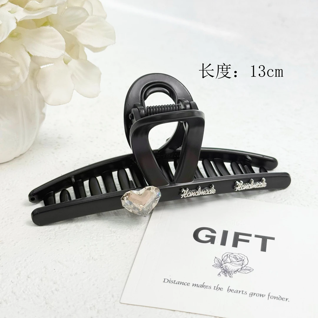 BAOSHATI/宝莎缇F-817韩版简约磨砂面爱心高级感抓夹13CM