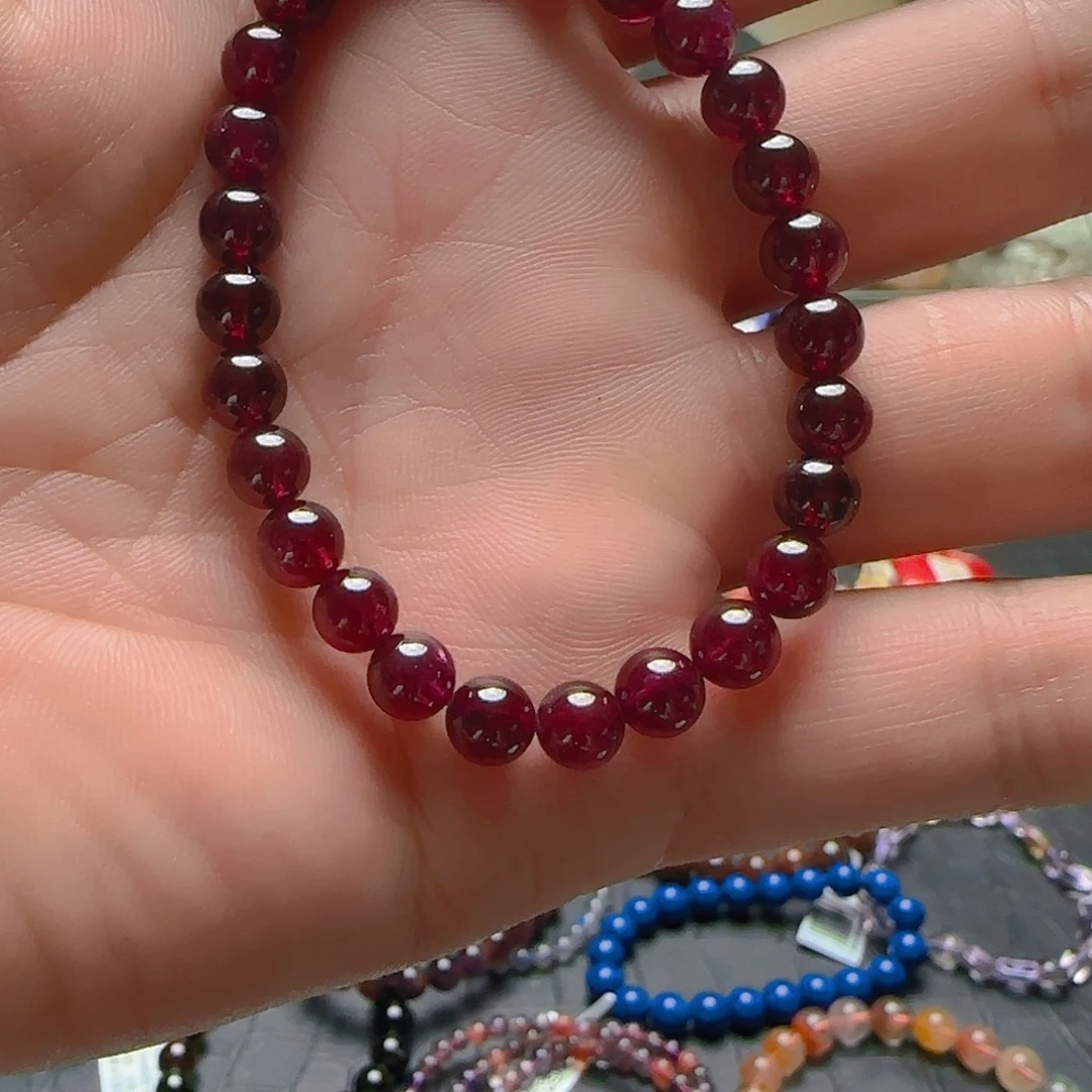 手链未镶嵌石榴石紫牙乌单圈手链6+