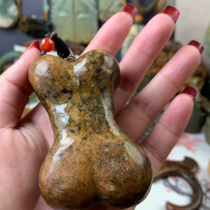 岫岩河磨玉（透闪石质玉）手把未镶嵌