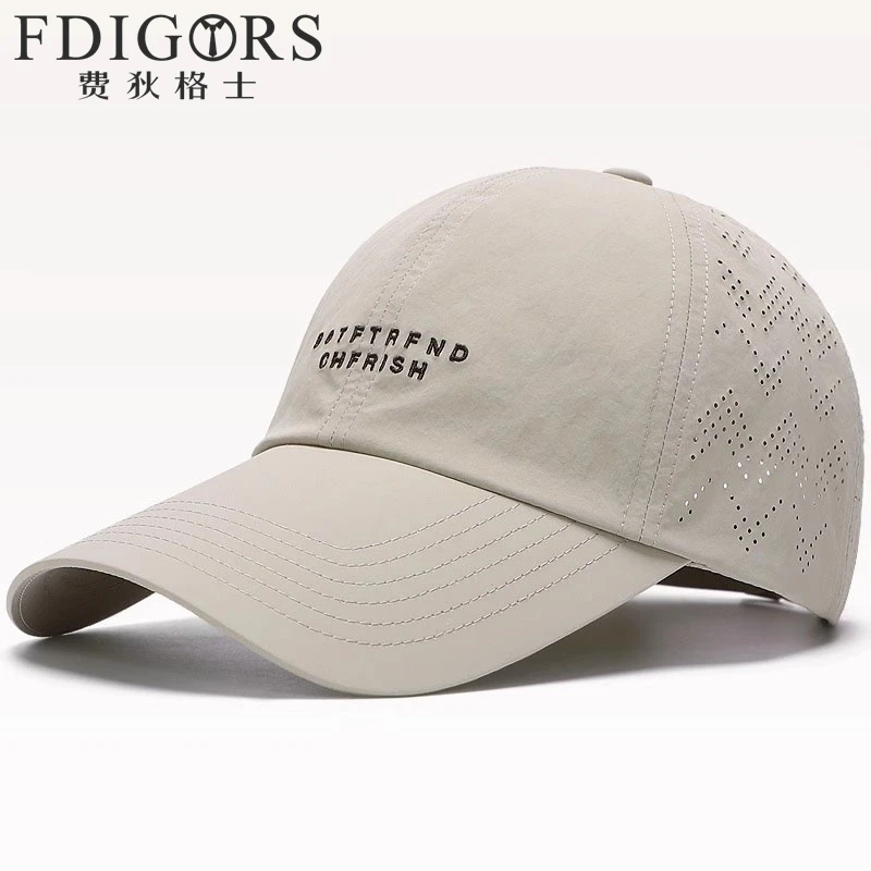 FDIGORS速干帽子男款夏季高级感字母刺绣薄款鸭舌帽运动棒球帽