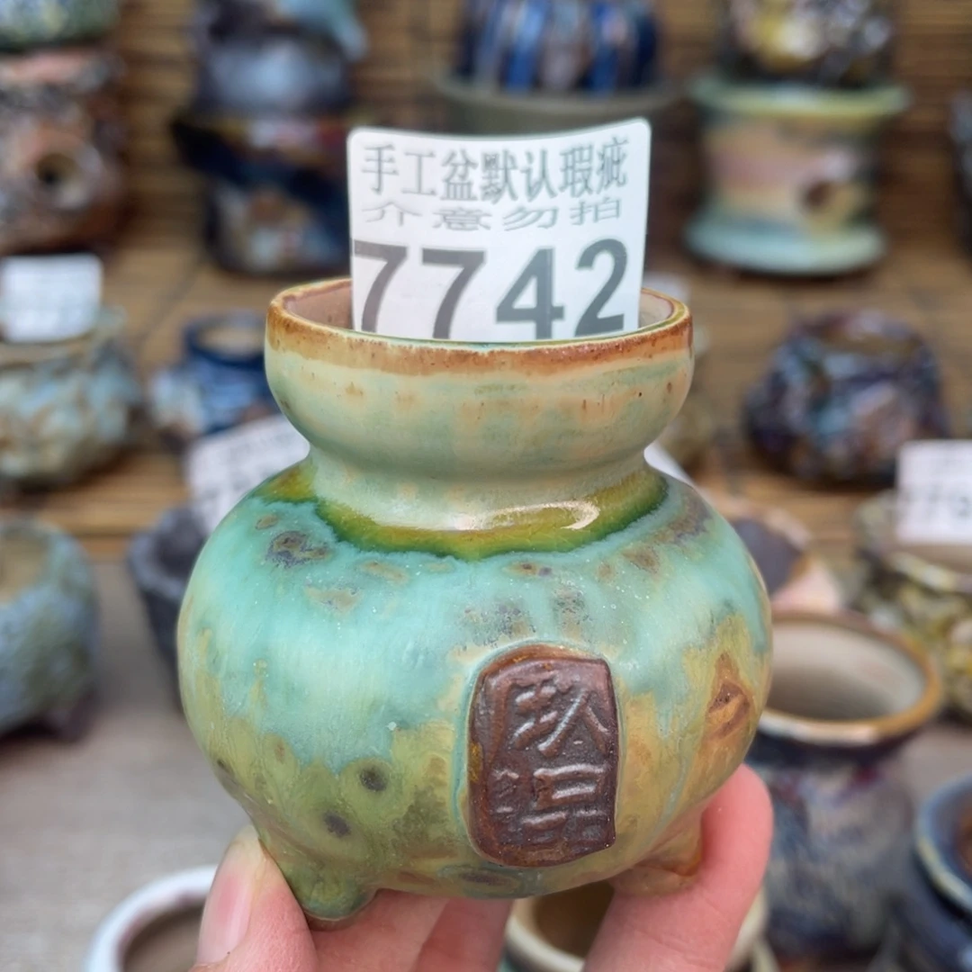 手工花盆默认瑕疵完美者勿拍