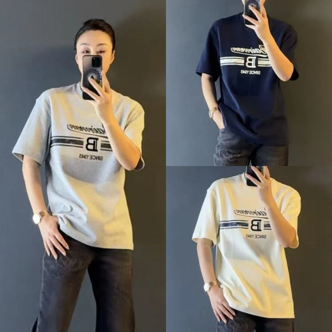 男士时尚廓形短袖35208秋季款男士圆领廓形时尚短袖T恤
